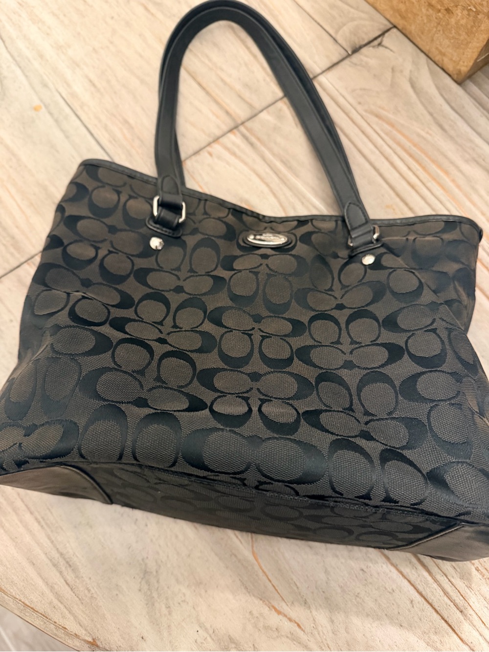 Coach Black Signature Patterned Tote - Picture 6 of 6